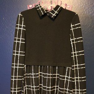 SHEIN Black\White Plaid Dress
